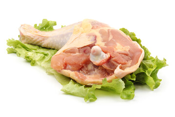 Chicken legs on white background