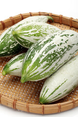 Snake gourd on white background