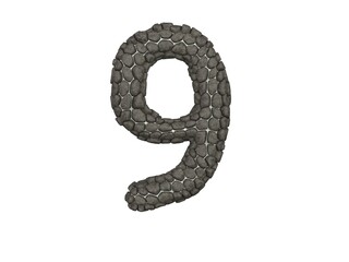 Stone Wall Themed Font  Number 9