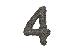 Stone Wall Themed Font  Number 4