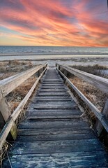 Sunset at Chatham, Cape Cod Boardwalk
