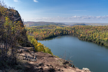 Bean and Bear Lake overlook - during fall in Minnesota