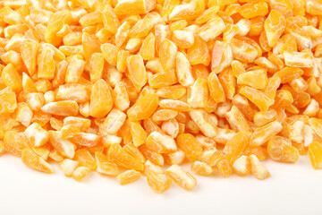 grain corn closeup on a white background
