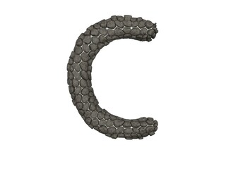 Stone Wall Themed Font  Letter C