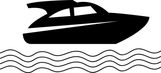 boat silhouette, vector icon..eps