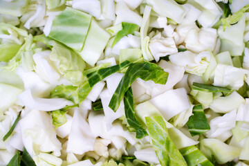 Chopped cabbage in close up