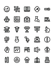 Online Learning Icon Set 30 isolated on white background