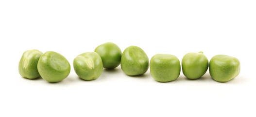 Fresh peas isolated on white background