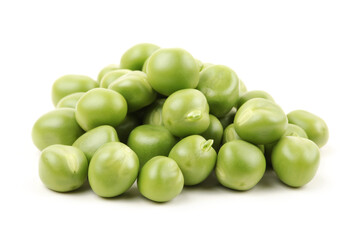 Fresh peas isolated on white background