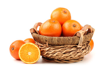basket with oranges