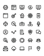 Fototapeta premium Seo Icon Set 30 isolated on white background