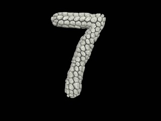 Stone Themed Font  Number 7