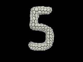 Stone Themed Font  Number 5