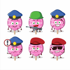 A dedicated Police officer of pink lolipop love mascot design style