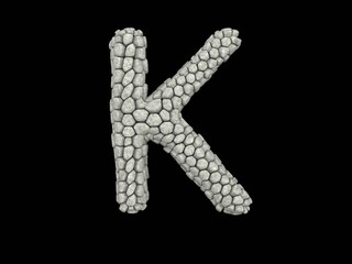 Stone Themed Font  Letter K