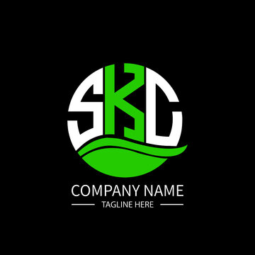 SKC logo monogram isolated on circle element design template, SKC letter logo design on black background. SKC creative initials letter logo concept.  SKC letter design.