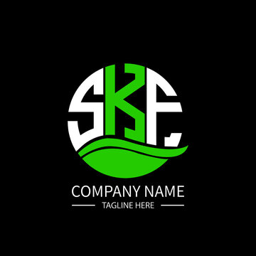 SKF logo monogram isolated on circle element design template, SKF letter logo design on black background. SKF creative initials letter logo concept.  SKF letter design.