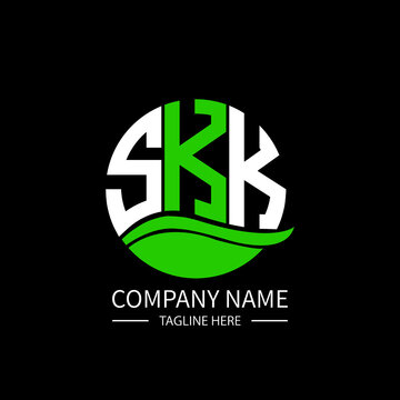SKK logo monogram isolated on circle element design template, SKK letter logo design on black background. SKK creative initials letter logo concept.  SKK letter design.