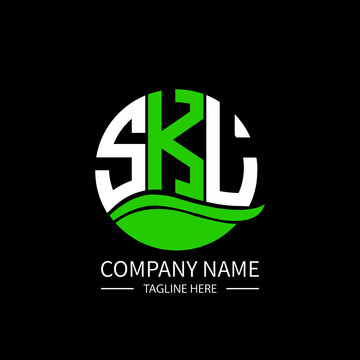 SKL logo monogram isolated on circle element design template, SKL letter logo design on black background. SKL creative initials letter logo concept.  SKL letter design.