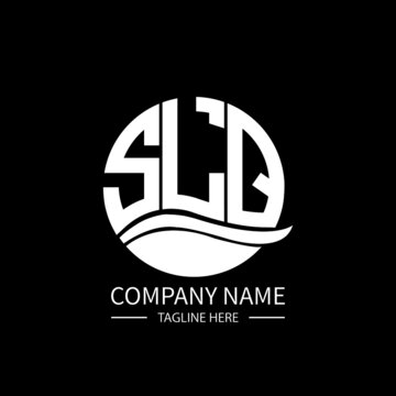 SLQ logo monogram isolated on circle element design template, SLQ letter logo design on black background. SLQ creative initials letter logo concept.  SLQ letter design.