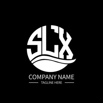 SLX logo monogram isolated on circle element design template, SLX letter logo design on black background. SLX creative initials letter logo concept.  SLX letter design.