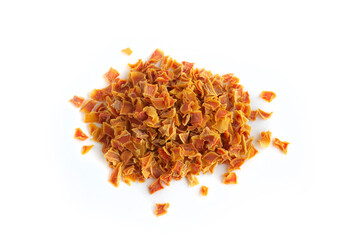 Pile of Dried Carrot Pieces in Top Down View