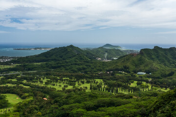 Beautiful coast of Hawaii. Nu'uanu Pali lookout