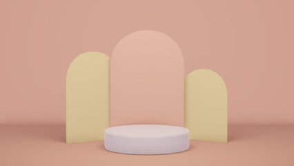 Background, stage layout with podium geometric shape for product display. 3D rendering