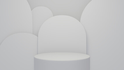 Background, stage layout with podium geometric shape for product display. 3D rendering