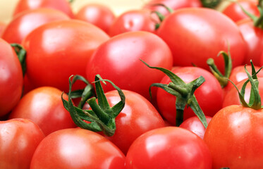 cherry tomatoes on white background 