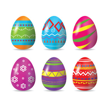 Color Easter eggs for Your design on whte background, happy easter