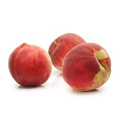 ripe peach on white background