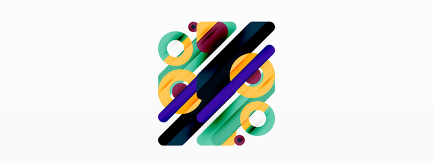 Lines geometric background. Stripes and rings composition business template for wallpaper, banner, background or landing