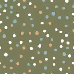 Tapeten Polka dot seamless pattern with round hand drawn shapes © tomozina1