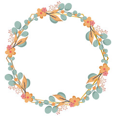 Beautiful floral wreath wedding invitation card template