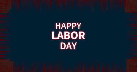 Happy labor day design with free spaces on blue and dark red color combinations. Labour day illustration of vector file
