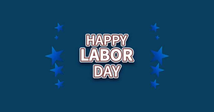 Happy labor day design with free spaces on blue and dark red color combinations. Labour day illustration of vector file
