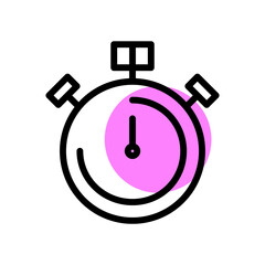 Timer simple line art icon. Pixel perfect, editable stroke, color