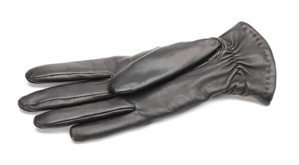 black leather gloves isolated