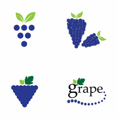 Grapes logo vector icon illustration design