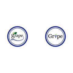 Grapes logo vector icon illustration design