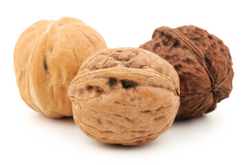walnuts on a white background