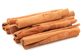 Cinnamon sticks isolated on white background