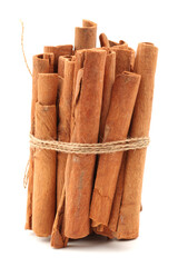 Cinnamon sticks isolated on white background