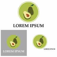 Avocado vector icon template background illustration