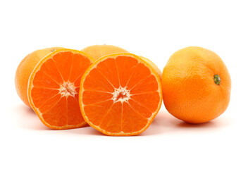 Orange mandarin or tangerine fruit isolated on white background
