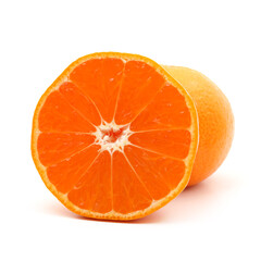 Orange mandarin or tangerine fruit isolated on white background