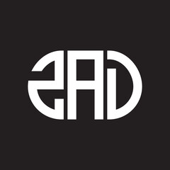 ZAD letter logo design. ZAD monogram initials letter logo concept. ZAD letter design in black background. - obrazy, fototapety, plakaty
