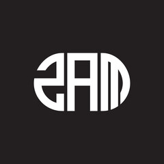 Obraz premium ZAM letter logo design. ZAM monogram initials letter logo concept. ZAM letter design in black background.