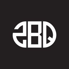 ZBQ letter logo design. ZBQ monogram initials letter logo concept. ZBQ letter design in black background.